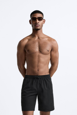 ZARA ДЛИННЫЕ ПЛАВКИ, ЧЕРНЫЙ