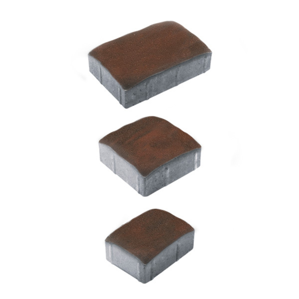 Тротуарная плитка УРИКО, комплект из 3 видов плит, Листопад гладкий Клинкер