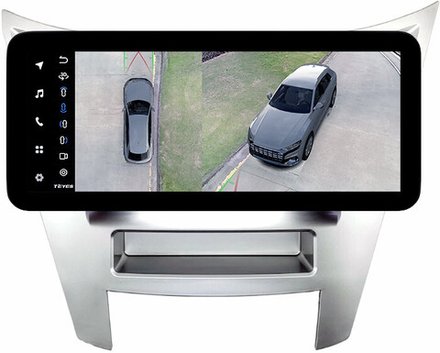 Магнитола для Subaru Legacy 5, Outback 4 2009-2014 (левый руль, рамка серебро) - Teyes LUX ONE 360 монитор 12.3" 2K QLED на Android 10, 6Гб+128Гб, CarPlay, 4G SIM-слот, 4 камеры в комплекте