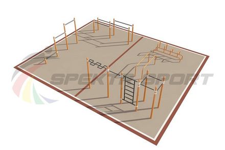 Площадка уличная для воркаут Дворовая 4_76mm 108