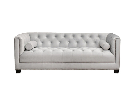 Диван трехместный Garda Decor Sanremo велюровый светло-серый