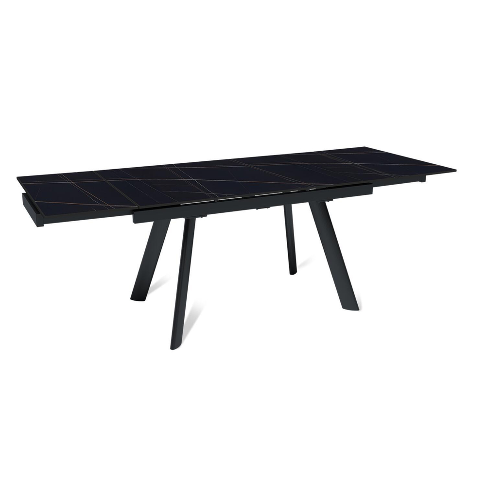 Стол раскладной Stone (140+40+40), керамика матовая Black Gold