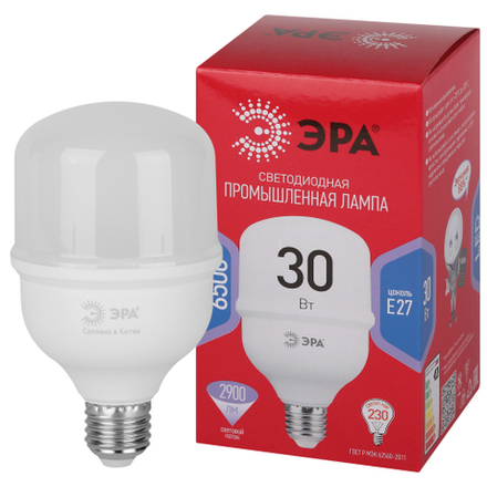 Лампа светодиодная ЭРА RED LINE LED POWER T80-30W-6500-E27 R E27 R 30 Вт колокол холодный белый свет