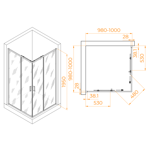Душевой уголок RGW PA-39B (1000x1000)