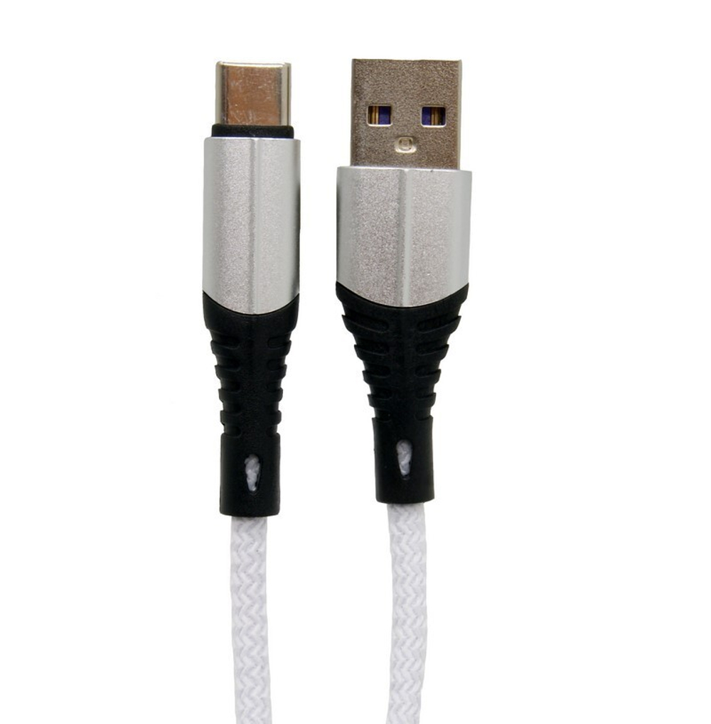 Кабель USB - TypeC Lace 3A (белый) 1м