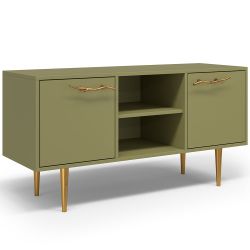 Тумба под ТВ Арт Колор matte 117см Стайл Голд Зеленая олива матовая