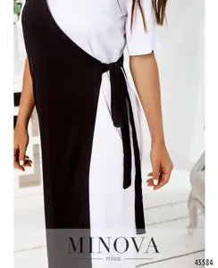 Платье 2288-белый-черный Minova