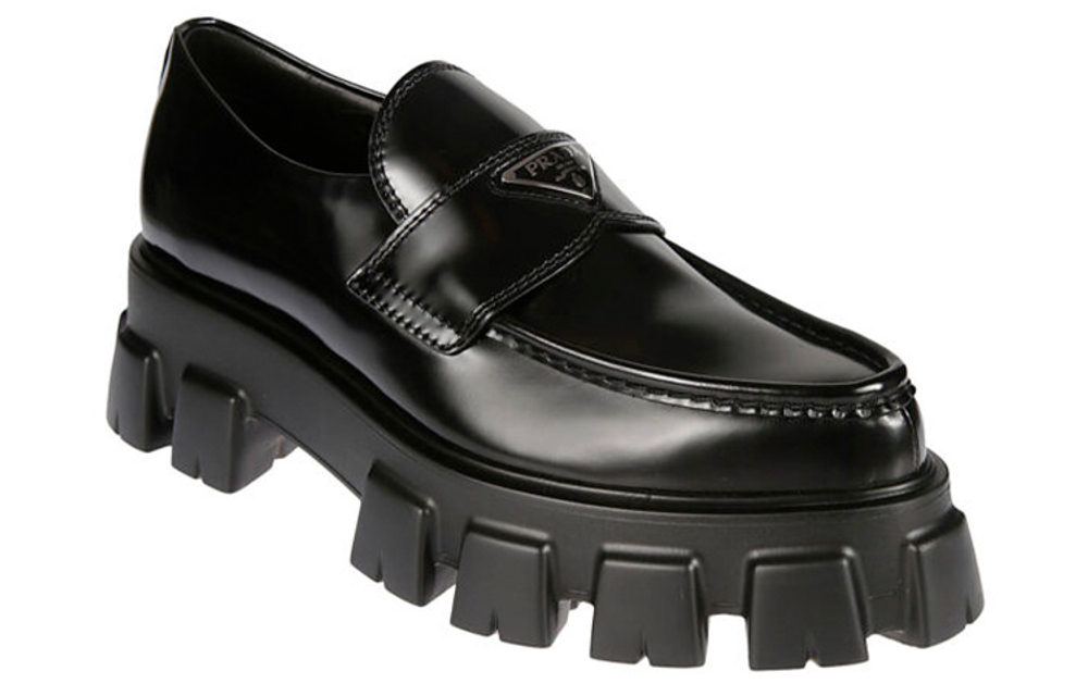 PRADA Monolith Leather Platform Shoes Men"s Black