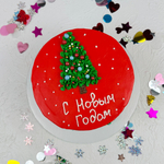 Бенто торт на Новый год с елочкой «С Новым годом»