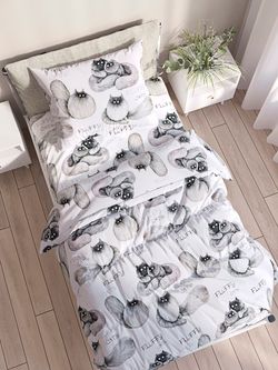 Простынь на резинке Сказка "Флиппи" 90х200 см, поплин