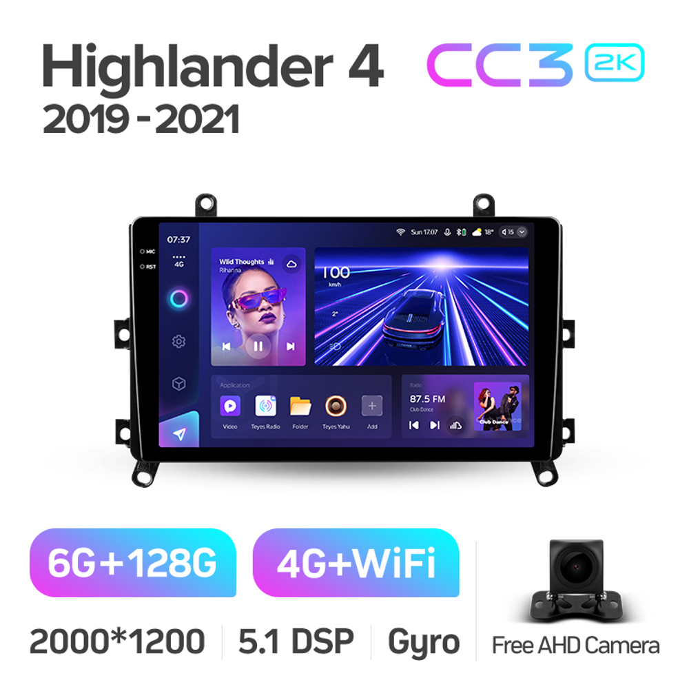 Teyes CC3 2K 9"для Toyota Highlander 2019-2021