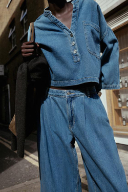 ZARA ДЖИНСЫ Z1975 WIDE LEG СО СРЕДНЕЙ ПОСАДКОЙ, ВЫЦВЕТШИЙ СИНИЙ