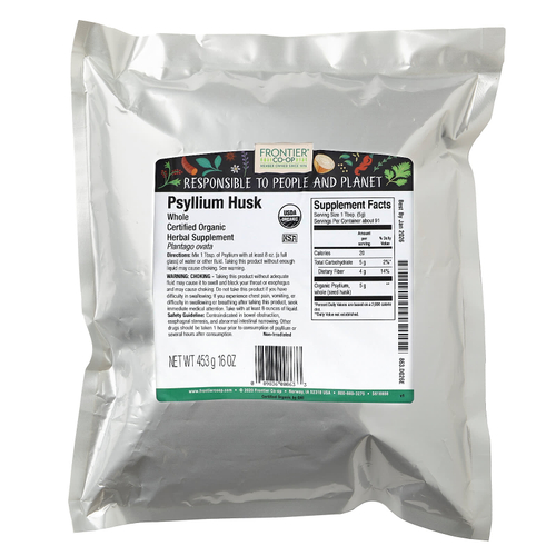 Frontier Co-op, органическая цельная оболочка семян подорожника, 453 г (16 унций)