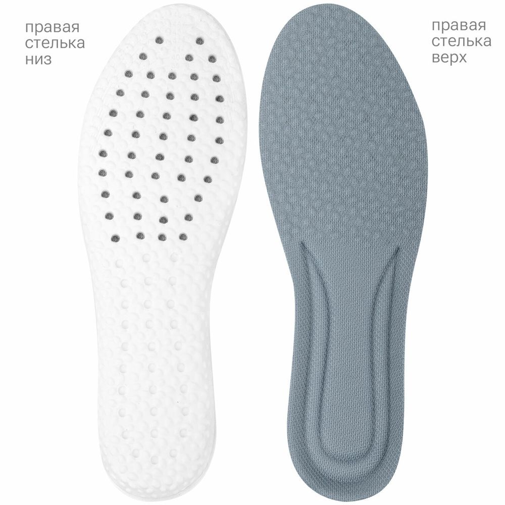 Стельки для обуви АНАТОМИЧЕСКИЕ ДЫШАЩИЕ, материал PU PRO, размер RU 39-44 / EU 40-45, с линиями выреза, SHEGRA (ШЕГРА), 700737