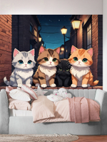 3D Фотообои милые аниме котики