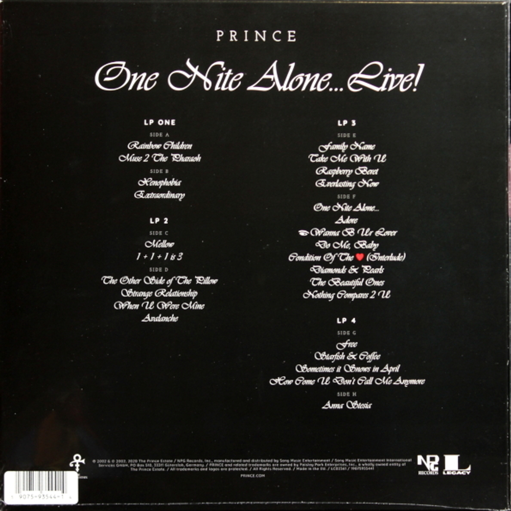 Prince & The New Power Generation / One Nite Alone... Live! (Coloured Vinyl)(4LP)