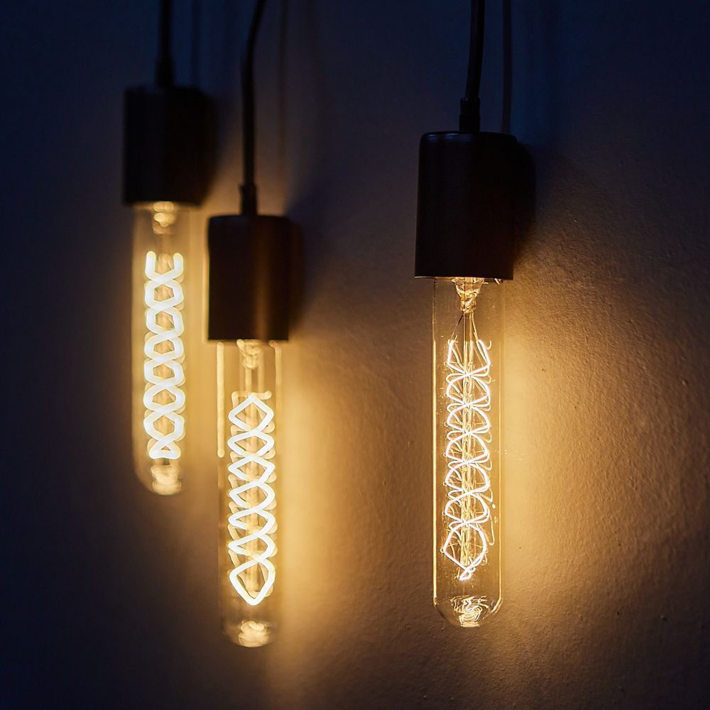 IL-V-L32A-60-GOLDEN-E27 CW01 Лампа накаливания Vintage. Форма цилиндр. длина 185 мм. Форма нити CW. Картон. ТМ Uniel