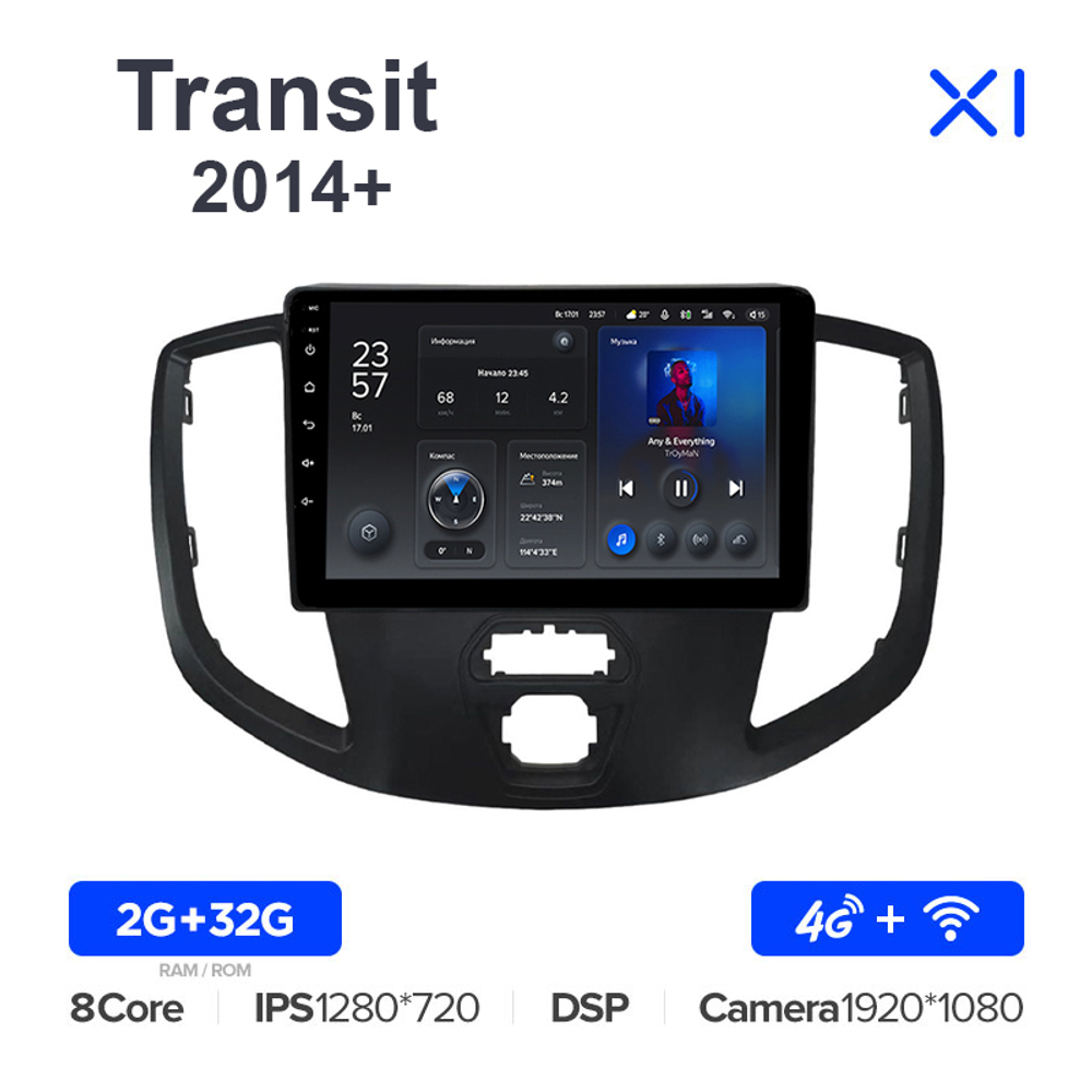 Teyes X1 9"для Ford Transit 2014+