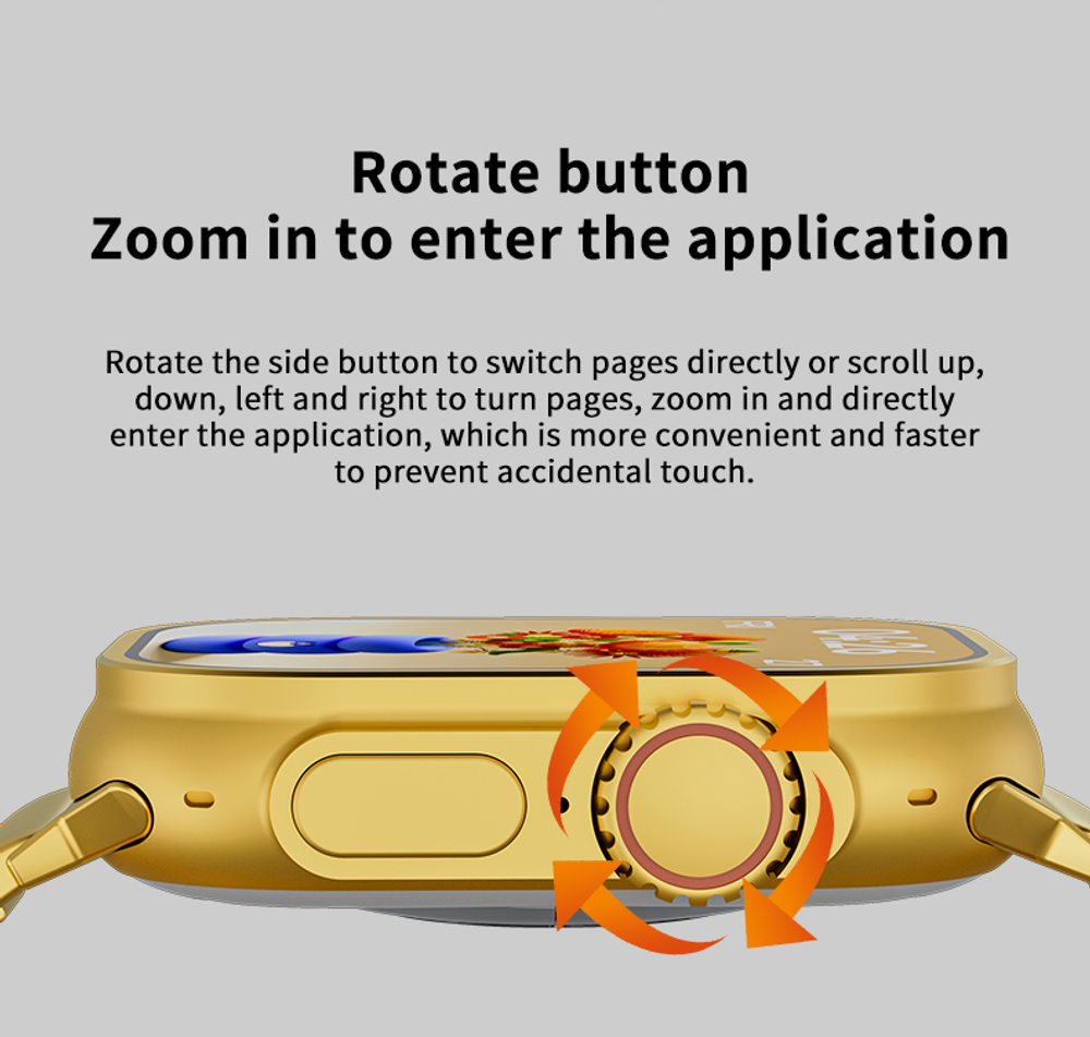 Смарт-часы Hi Watch Plus S9 Gold (2 браслета/беспр. заряд)