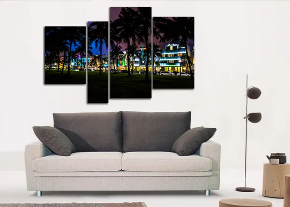 Модульная картина "Пальмы в Майами"