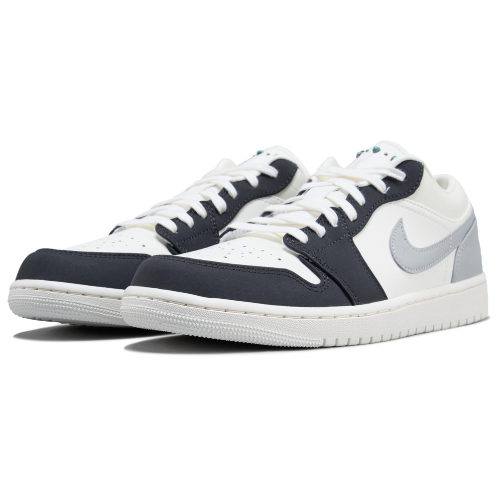 Jordan Air Jordan 1 Cushioning Low top Vintage Basketball Shoes Men's White Gray Black