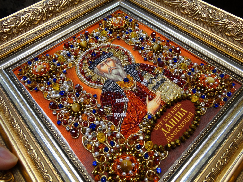 Принт-Ии34 Ткань с нанесенной авторской схемой Святой Даниил
