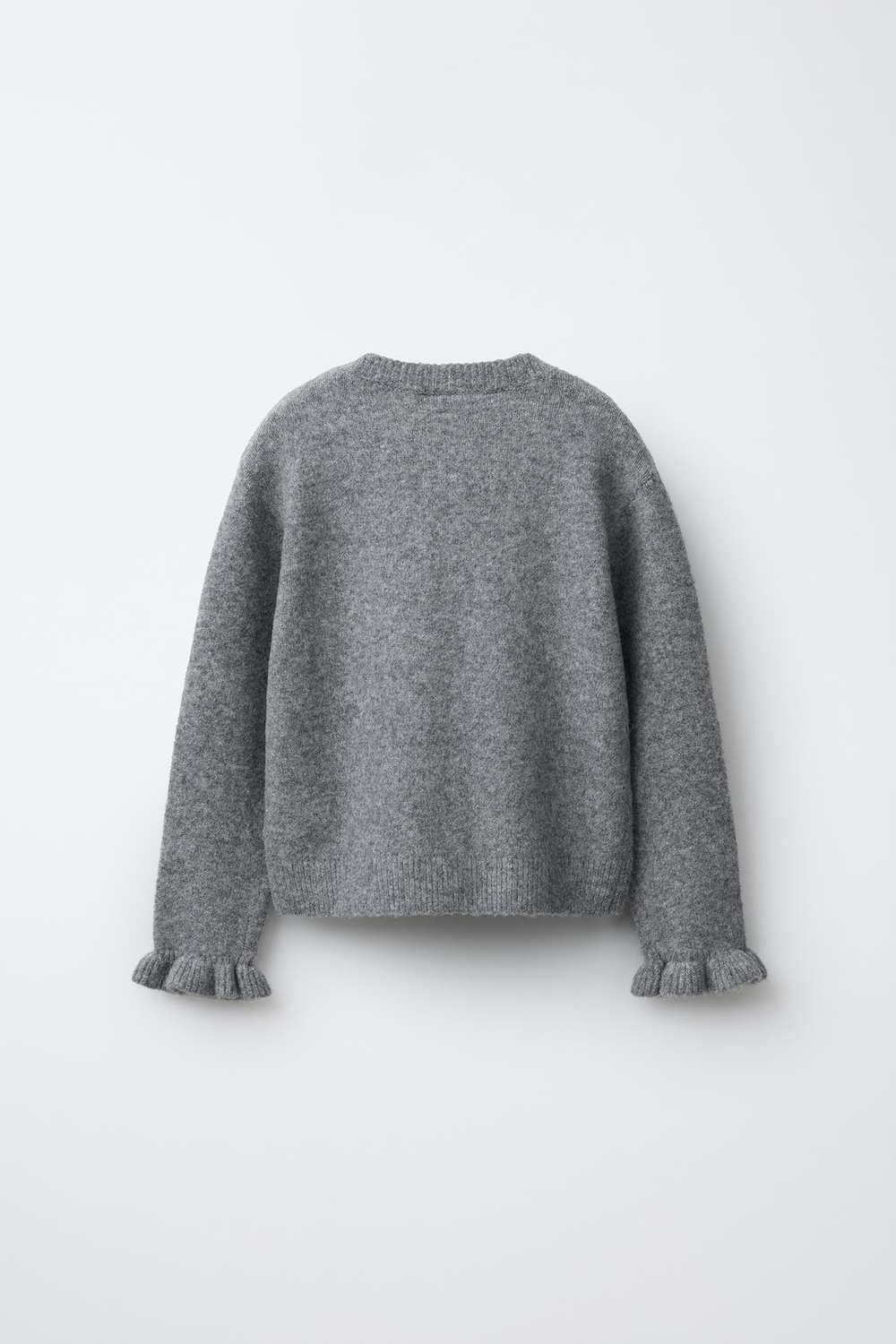 ZARA КАРДИГАН С ВОЛАНАМИ, СЕРЫЙ