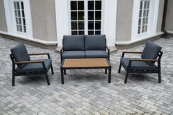 "Камелия" лаунж-зона 4-местная из алюминия, цвет темно-серый