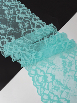 Эластичное кружево яркий тиффани ширина 21 см