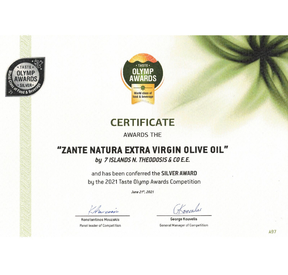 Оливковое масло Zante Natura Extra Virgin, 0,5 л Греция