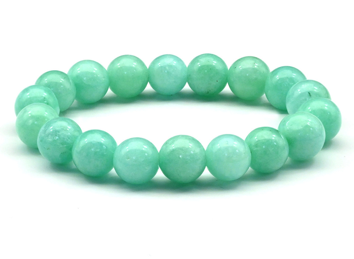 Браслет Кальцит тонированный шар 10 мм цвет мятный