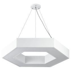 Светильник LED ЭРА Geometria SPO-123-W-40K-045 Hexagon 45Вт 4000K 2900Лм IP40 600*80 белый подвесной драйвер внутри | Декоративные светильники Geometria