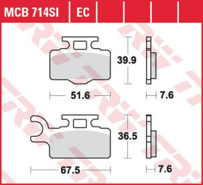 Колодки тормозные дисковые TRW MCB714SI