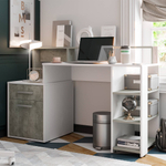 Стол компьютерный Лайф белый/бетон