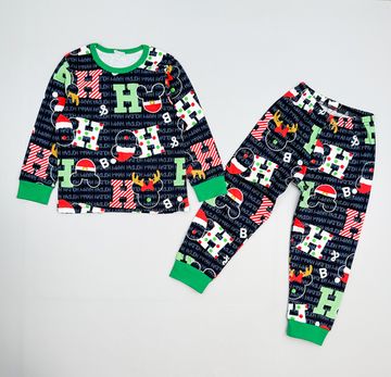 Пижама хлопковая Ногодняя, Синяя