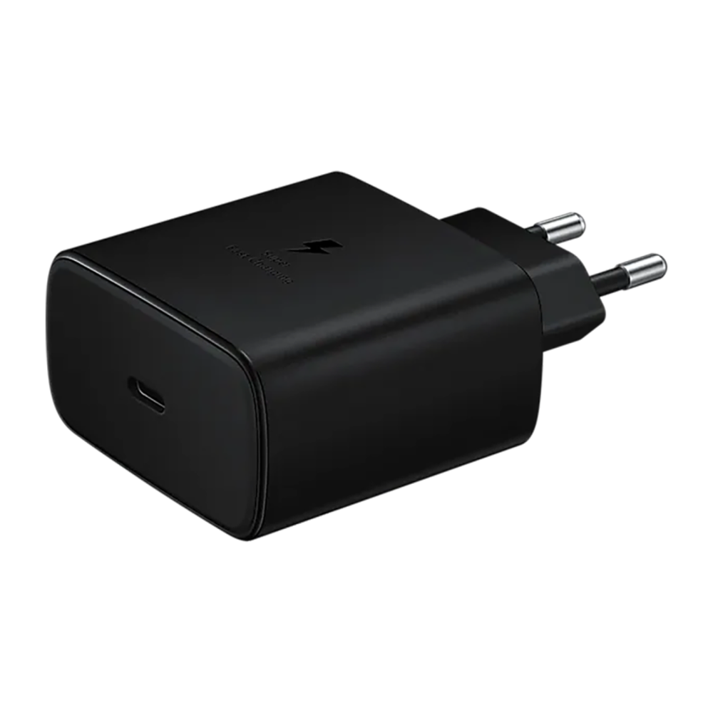 Сетевое зарядное устройство Samsung мощностью 45 Вт (USB-C) и кабель USB-C (1 м) (EP-TA845), черный