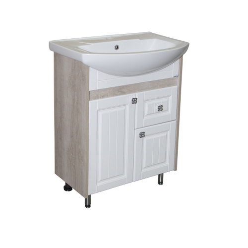 Тумба д/ванной "ВЕРСАЛЬ-65" белое дерево под раковину Best-65 (Sanita Lux) (ПВХ)