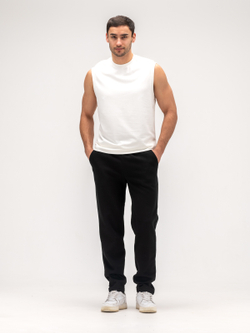 Брюки спортивные прямые теплые. Уголь