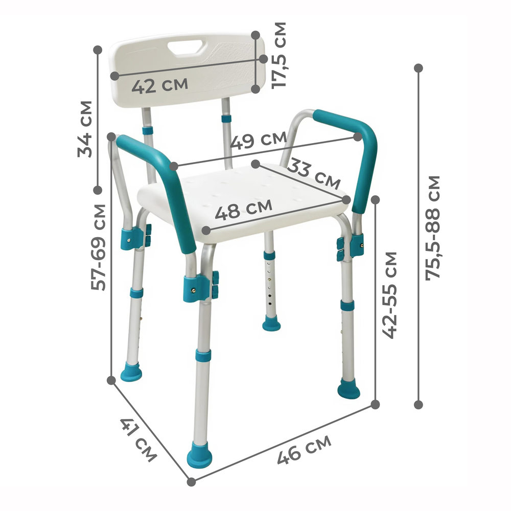 Стул для ванной комнаты MEGA-508-LUX Мега-Оптим