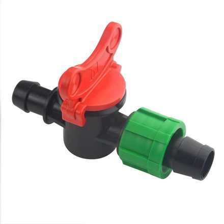 Кран стартовый для капельной ленты полнопроходной, под резинку 16мм, Китай
