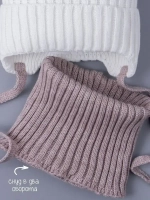 Шапка детская осенняя вязаная и снуд