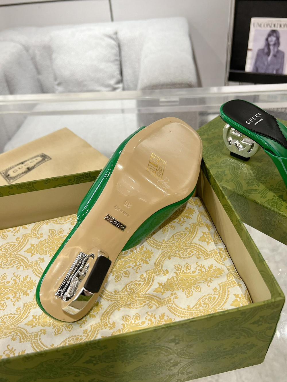 Gucci Interlocking G Heel Sandal 5.5 cm