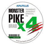 Шнур Nautilus Brain X4 Monster Pike Dark Green 150м -