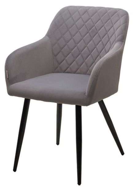 Стул BRANDY 505-35 Серый, велюр "беспальчиковый" / черный каркас, М-City