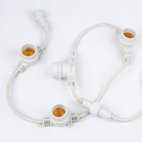 UDL-K121 10/E27/5M IP65 WHITE BELT-LIGHT Гирлянда Белт-лайт, 5м + 1,5м сетевой шнур. 10 патронов E27, шаг 50см. Белая. TM Uniel