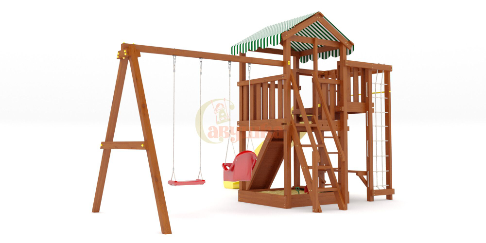 Детский игровой комплекс Савушка "Мастер" - 3 (с окраской) горка 3м