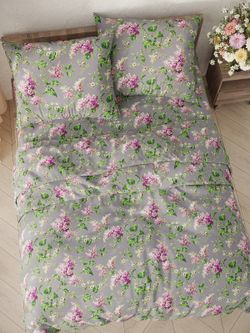 Простынь на резинке перкаль Сказка "Сирень" 160x200 см