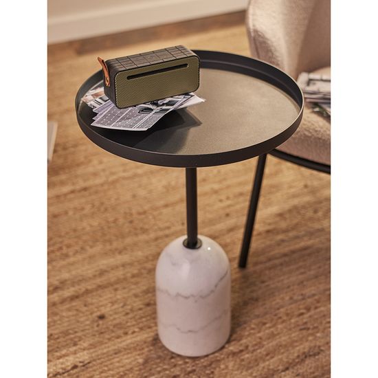 Столик кофейный lars, D40 см, черный/белый