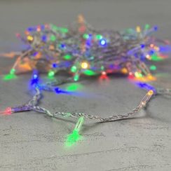 Светодиодная гирлянда с колпачком 100 разноцветных LED ламп 10 м., 24В., прозрачный провод ПВХ, IP65, LTC (PST100CAP-10-1M)
