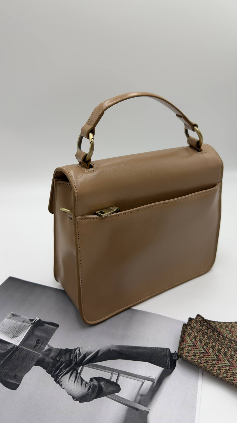 Сумка женская натуральная кожа артикул 066-35 цвет "бежевый"